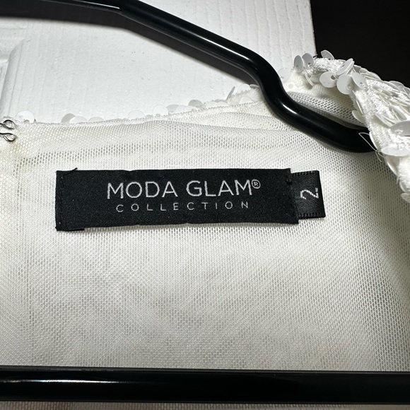 Long Sleeved Sequin Mini Dress w/ Feather Trim - Picture 11 of 12